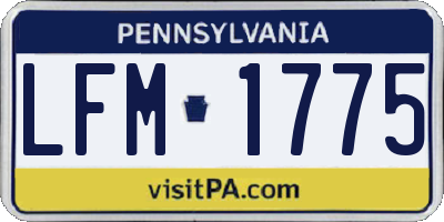 PA license plate LFM1775