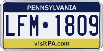 PA license plate LFM1809