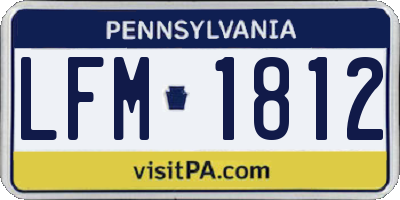 PA license plate LFM1812