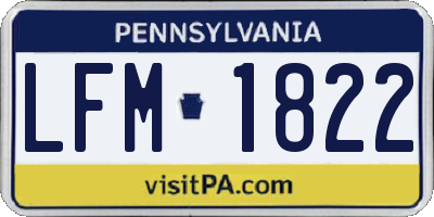 PA license plate LFM1822