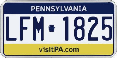 PA license plate LFM1825