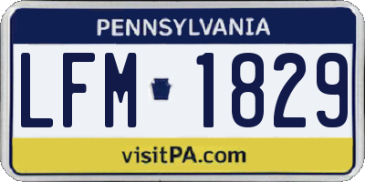 PA license plate LFM1829