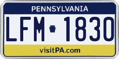 PA license plate LFM1830