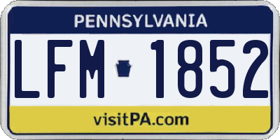 PA license plate LFM1852