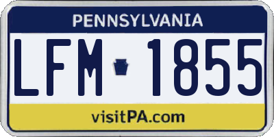 PA license plate LFM1855
