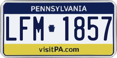 PA license plate LFM1857