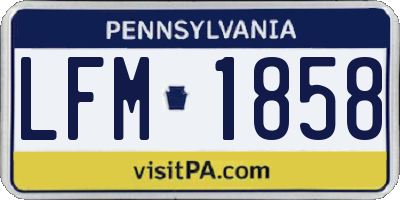 PA license plate LFM1858