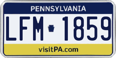 PA license plate LFM1859