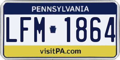 PA license plate LFM1864
