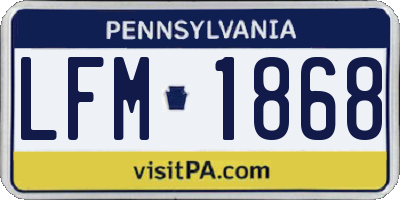 PA license plate LFM1868