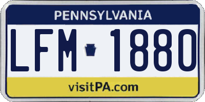 PA license plate LFM1880
