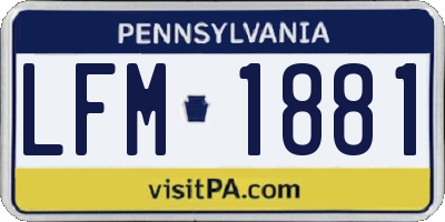 PA license plate LFM1881