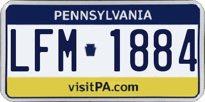 PA license plate LFM1884