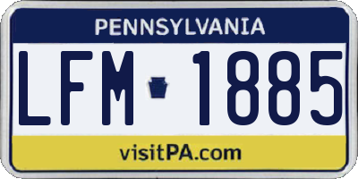PA license plate LFM1885