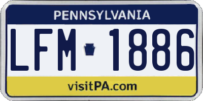PA license plate LFM1886