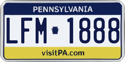 PA license plate LFM1888