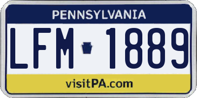 PA license plate LFM1889