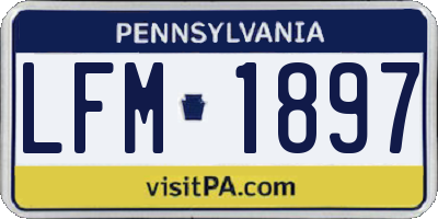PA license plate LFM1897