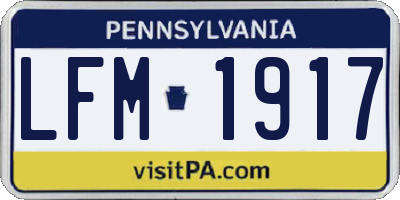 PA license plate LFM1917