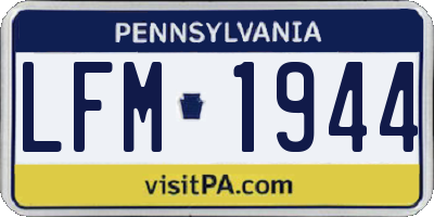 PA license plate LFM1944