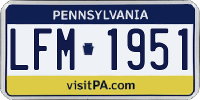 PA license plate LFM1951