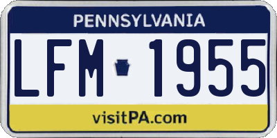 PA license plate LFM1955
