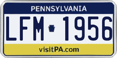 PA license plate LFM1956