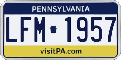 PA license plate LFM1957
