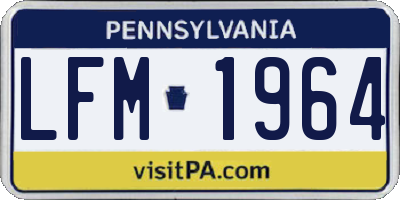 PA license plate LFM1964