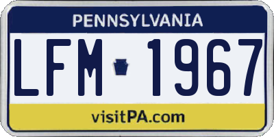 PA license plate LFM1967