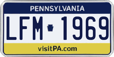 PA license plate LFM1969