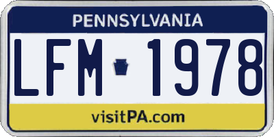 PA license plate LFM1978