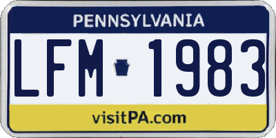 PA license plate LFM1983