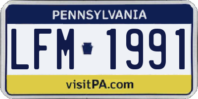 PA license plate LFM1991