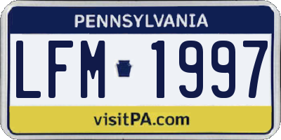 PA license plate LFM1997