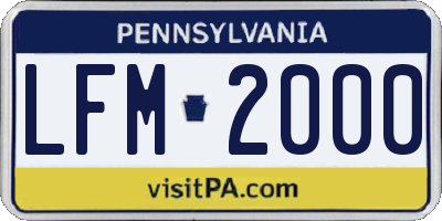 PA license plate LFM2000