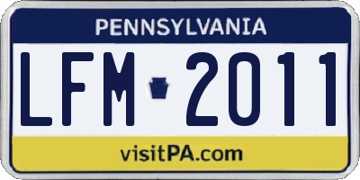 PA license plate LFM2011