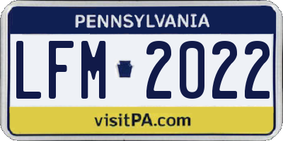 PA license plate LFM2022
