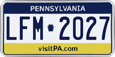 PA license plate LFM2027