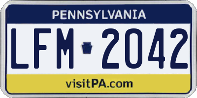 PA license plate LFM2042