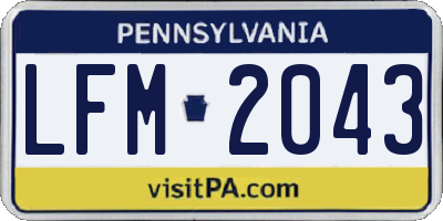 PA license plate LFM2043