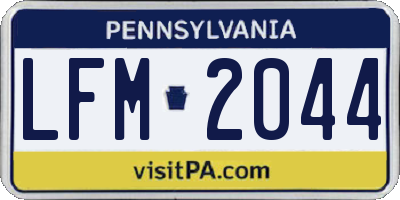 PA license plate LFM2044