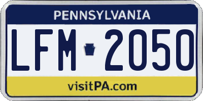 PA license plate LFM2050
