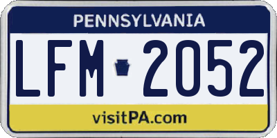 PA license plate LFM2052