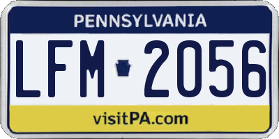 PA license plate LFM2056