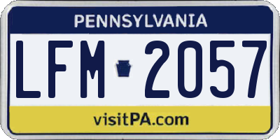 PA license plate LFM2057