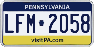 PA license plate LFM2058