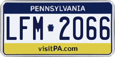 PA license plate LFM2066