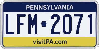 PA license plate LFM2071