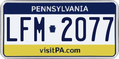 PA license plate LFM2077